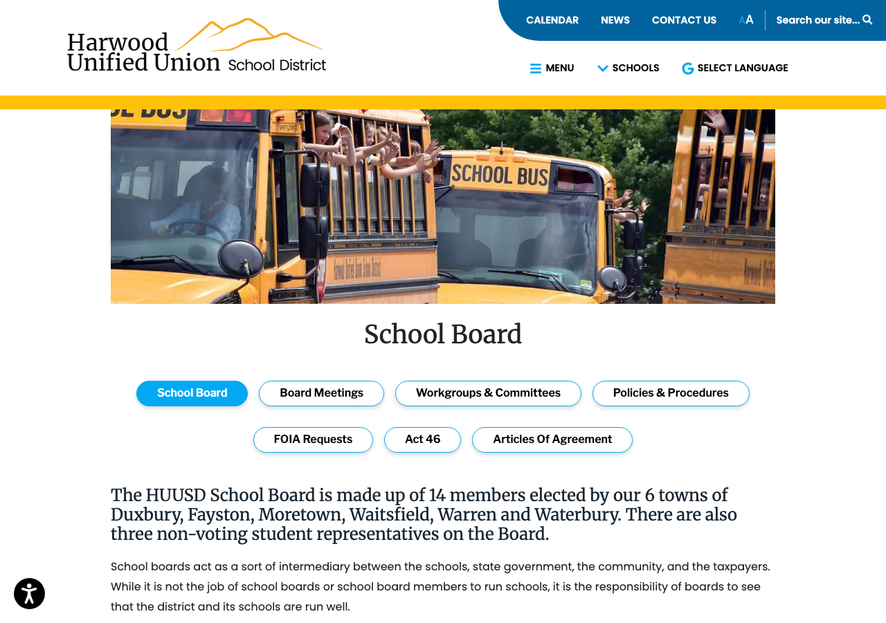 The current huusd.org/board page — tiles, member grid, and news feed